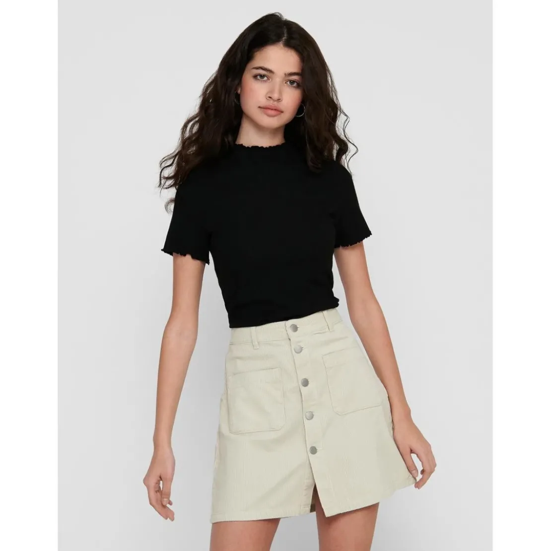 OnlyTop Col haut Manches courtes noir