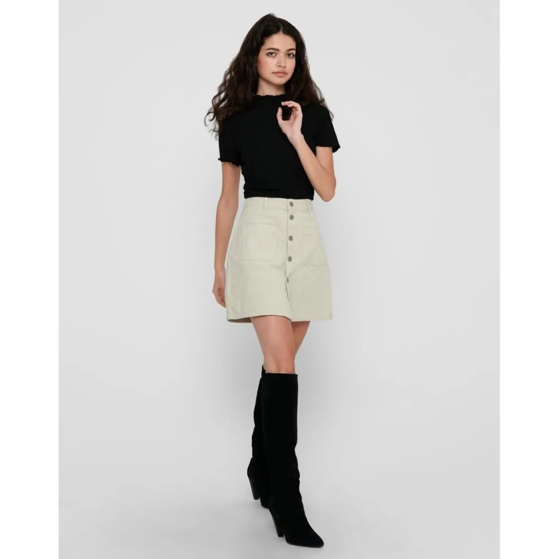 OnlyTop Col haut Manches courtes noir