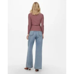 OnlyTop Col haut Manches longues Volants rouge