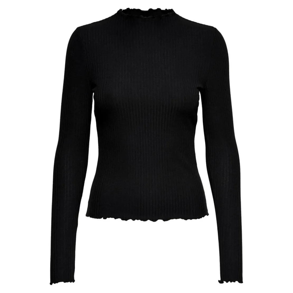 OnlyTop Col haut Manches longues Volants noir