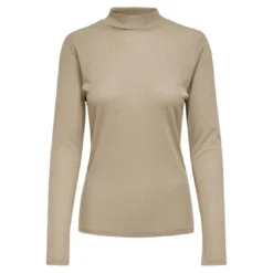 OnlyTop Col haut Manches longues beige en viscose
