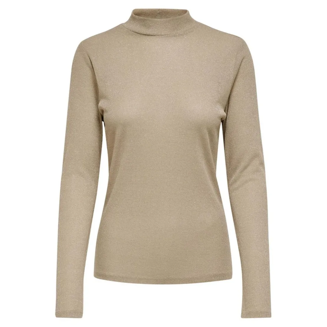 OnlyTop Col haut Manches longues beige en viscose