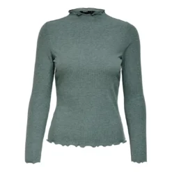 OnlyTop Col haut Manches longues Volants vert Sloan