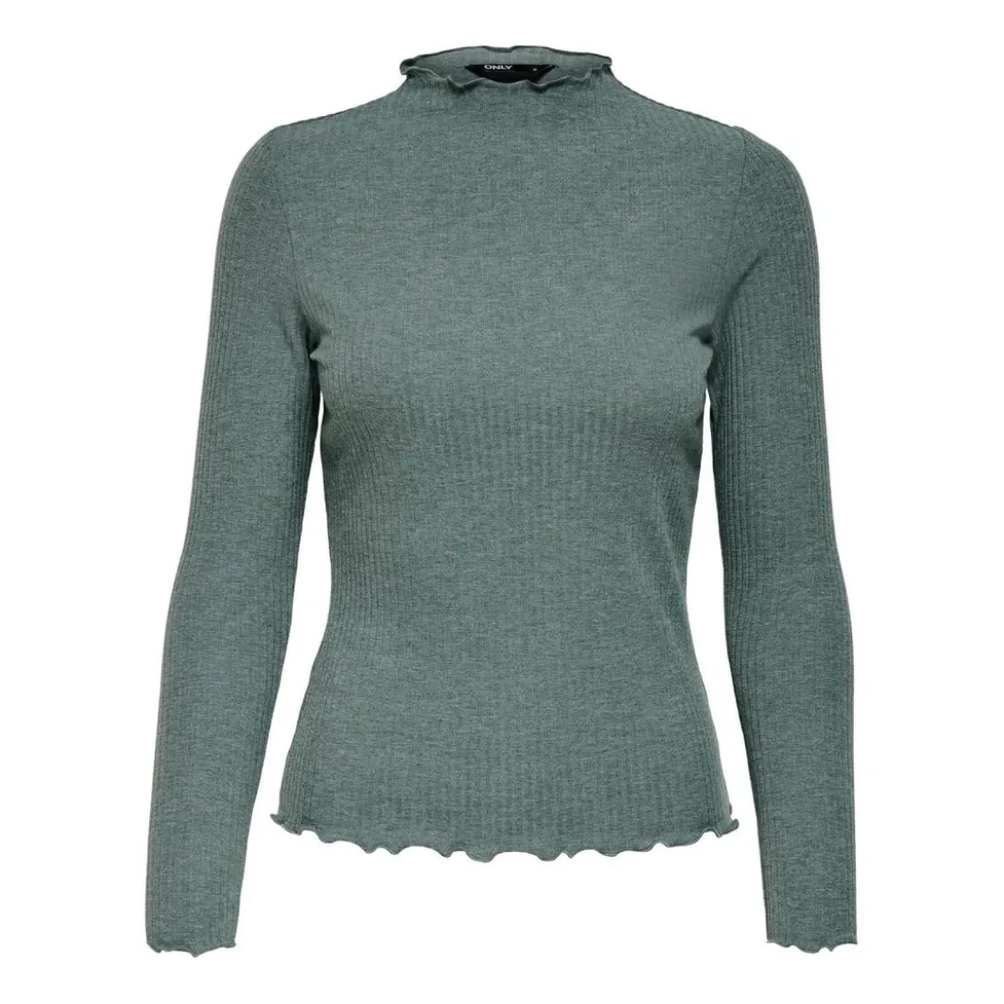 OnlyTop Col haut Manches longues Volants vert Sloan