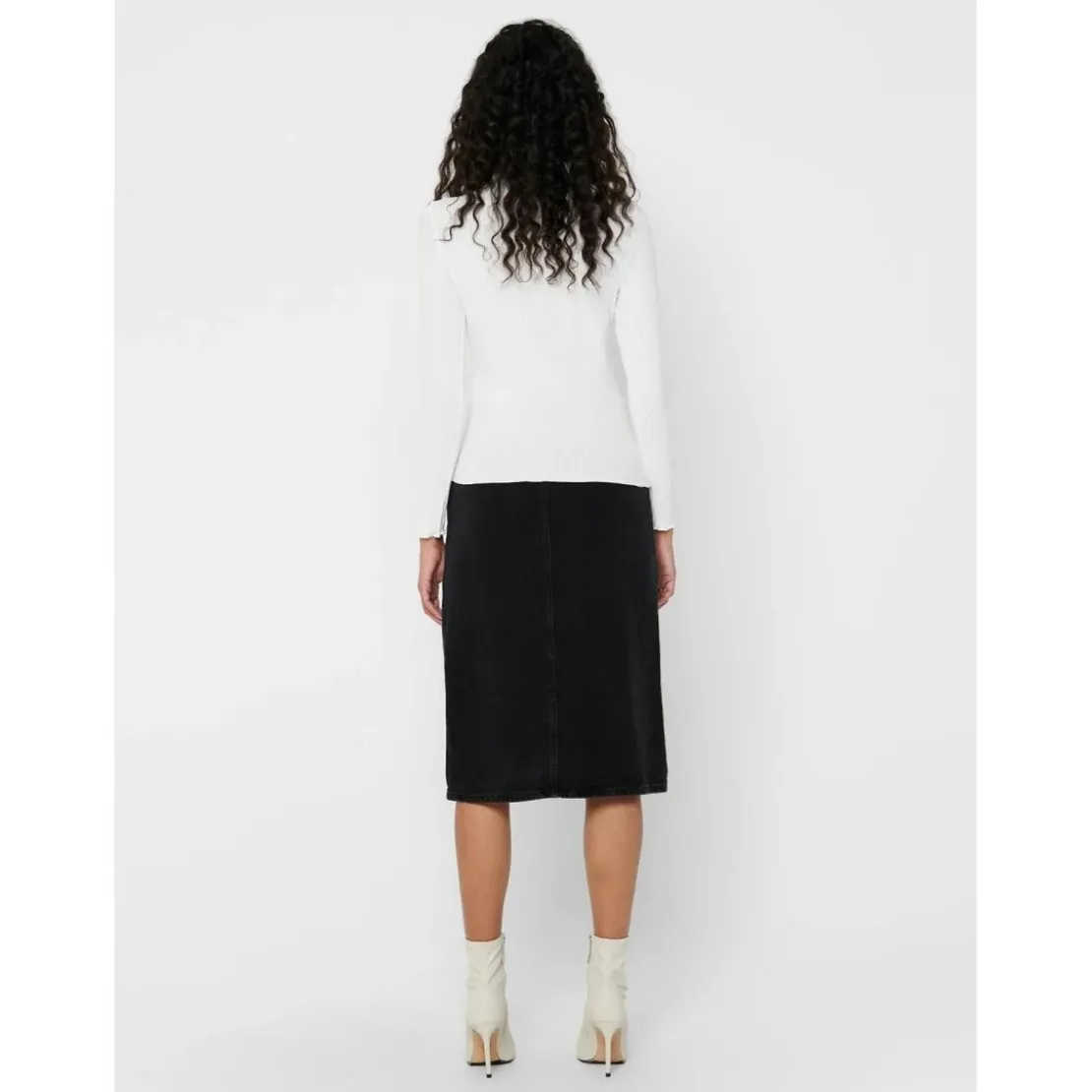 OnlyTop Col haut Manches longues Volants blanc