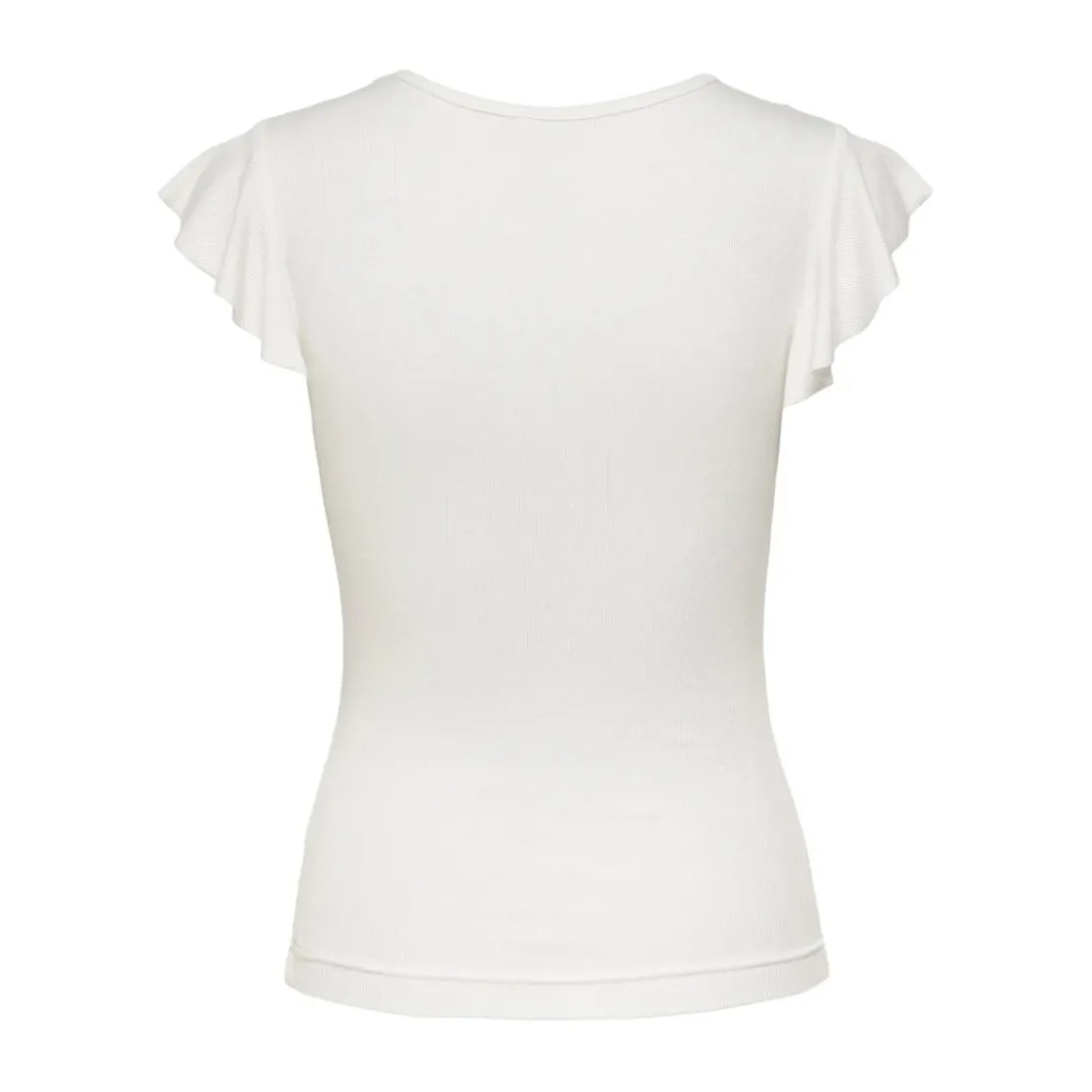 OnlyTop col rond mancherons blanc en viscose Joy