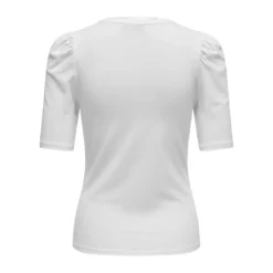 OnlyTop Col rond Manches 2/4 blanc en coton