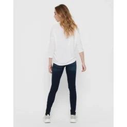 OnlyTop Col rond Manches 3/4 blanc