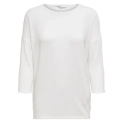 OnlyTop Col rond Manches 3/4 blanc