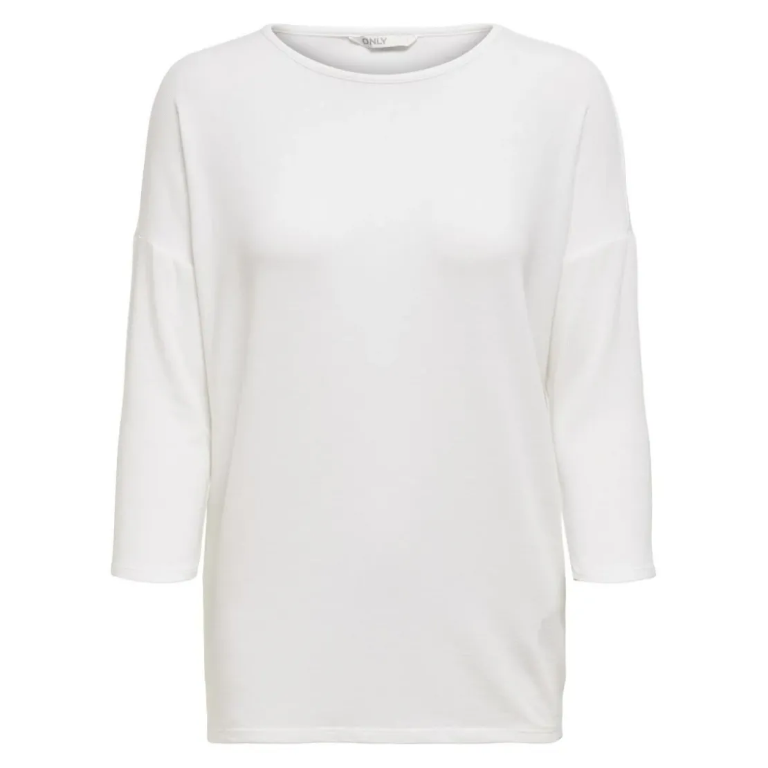 OnlyTop Col rond Manches 3/4 blanc