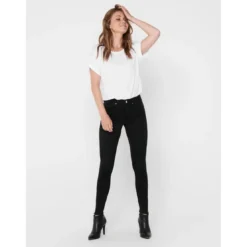 OnlyTop Col rond Manches courtes Poignets repliés blanc