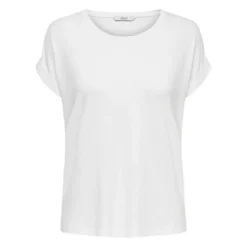 OnlyTop Col rond Manches courtes Poignets repliés blanc