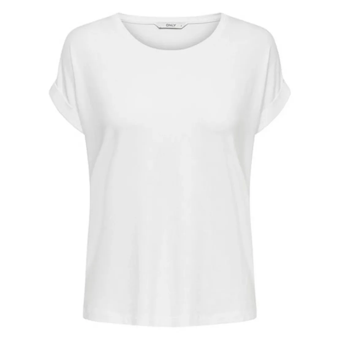 OnlyTop Col rond Manches courtes Poignets repliés blanc
