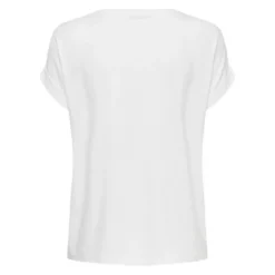 OnlyTop Col rond Manches courtes Poignets repliés blanc