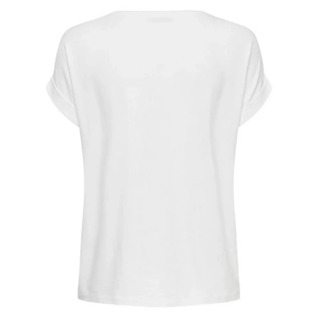 OnlyTop Col rond Manches courtes Poignets repliés blanc