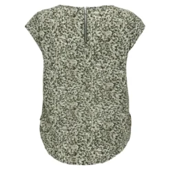OnlyTop col rond manches courtes vert foncé Sofia