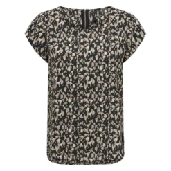 OnlyTop col rond manches courtes noir Queen