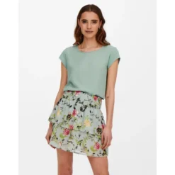 OnlyTop Col rond Manches courtes vert Nola