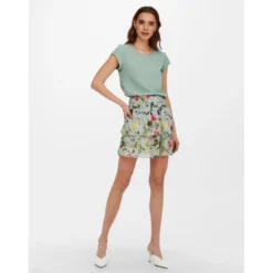 OnlyTop Col rond Manches courtes vert Nola