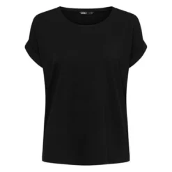 OnlyTop Col rond Manches courtes Poignets repliés noir