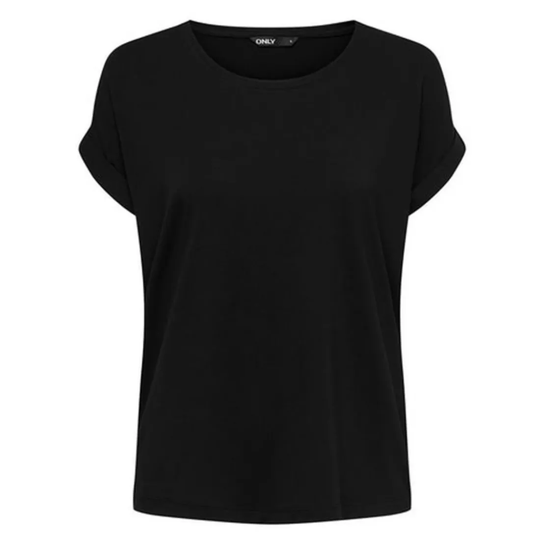OnlyTop Col rond Manches courtes Poignets repliés noir