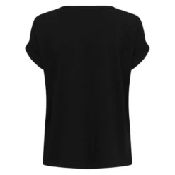 OnlyTop Col rond Manches courtes Poignets repliés noir