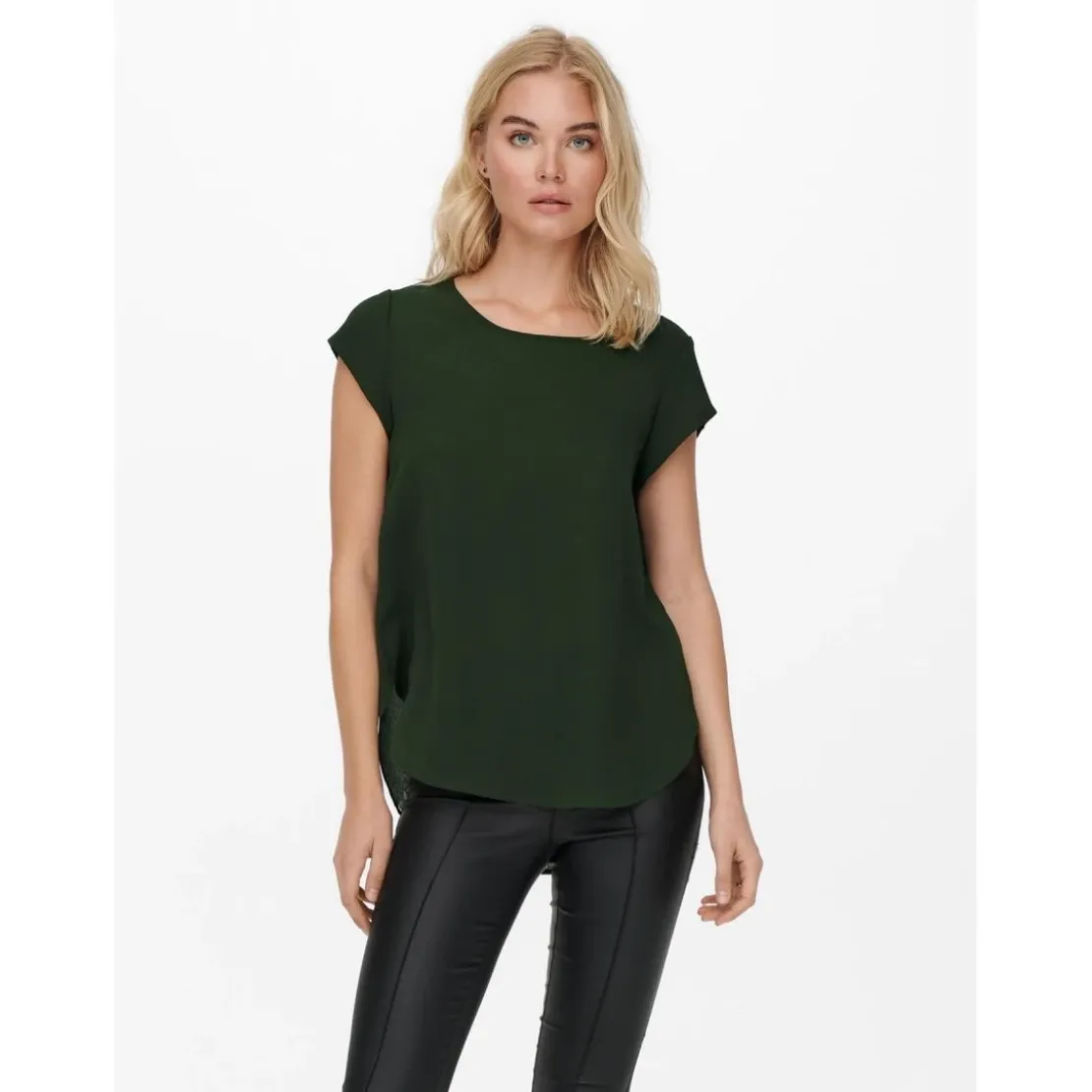 OnlyTop Col rond Manches courtes vert Aria