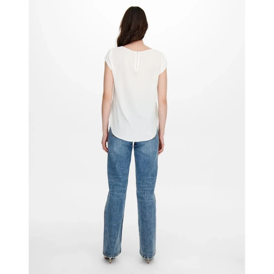 OnlyTop Col rond Manches courtes blanc