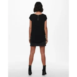 OnlyTop Col rond Manches courtes noir Amy