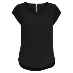 OnlyTop Col rond Manches courtes noir Amy