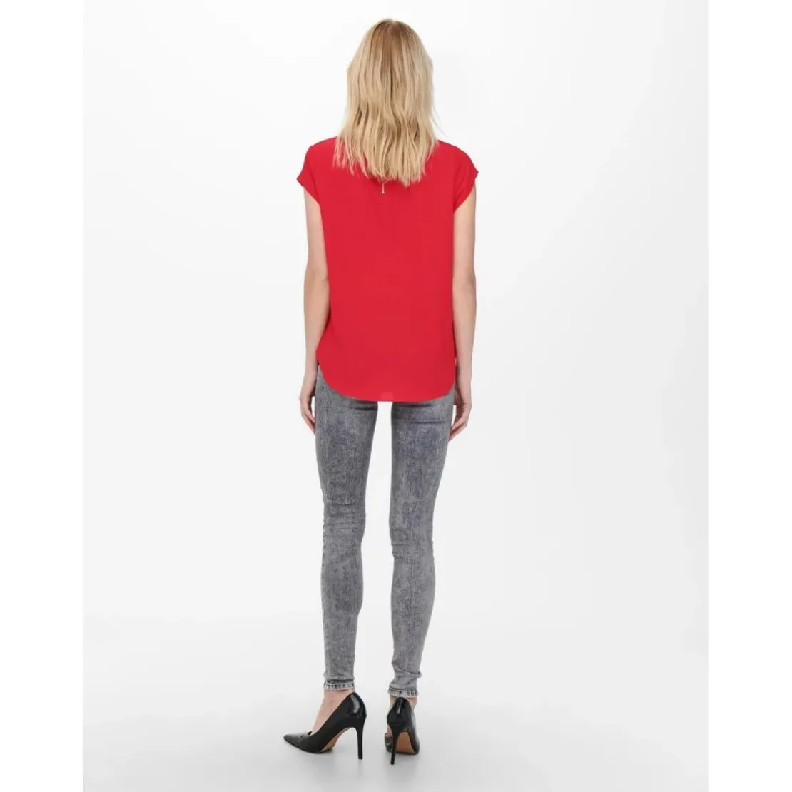 OnlyTop Col rond Manches courtes rouge Adele