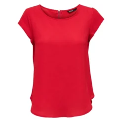 OnlyTop Col rond Manches courtes rouge Adele