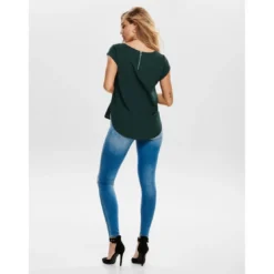 OnlyTop Col rond Manches courtes vert Elle