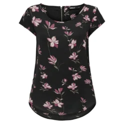 OnlyTop col rond manches courtes noir Bree