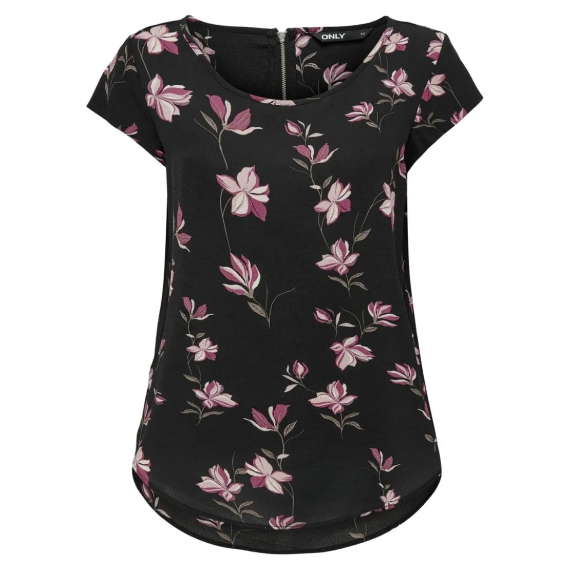 OnlyTop col rond manches courtes noir Bree