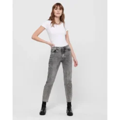 OnlyTop Col rond Manches courtes blanc en coton