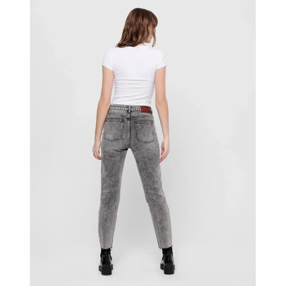 OnlyTop Col rond Manches courtes blanc en coton