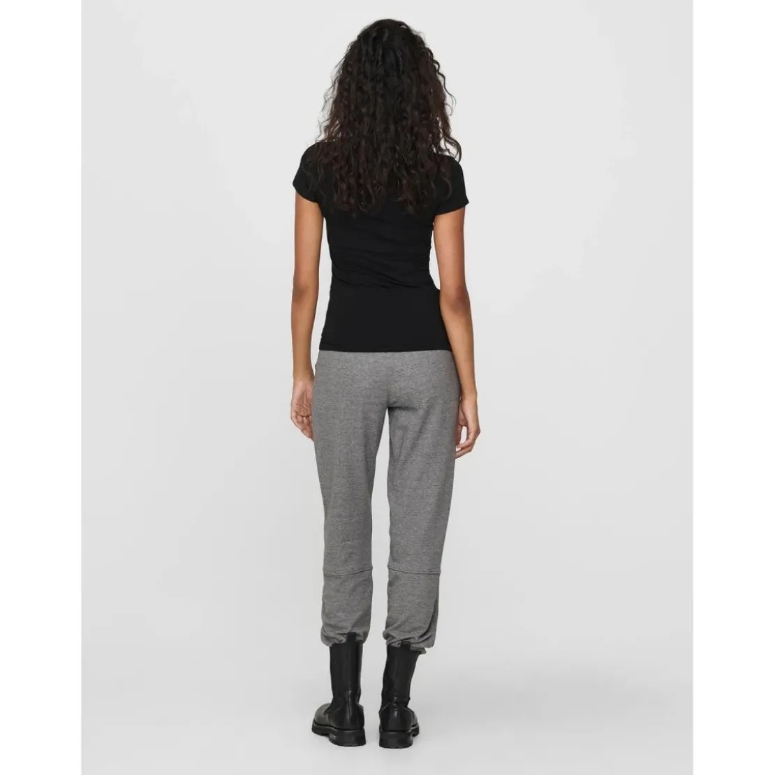 OnlyTop Col rond Manches courtes noir en coton