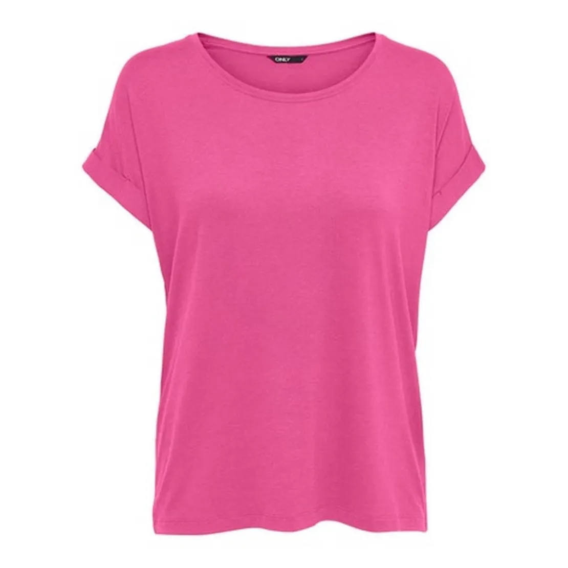 OnlyTop Col rond Manches courtes Poignets repliés rose