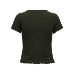 OnlyTop col rond manches courtes vert foncé Ivy
