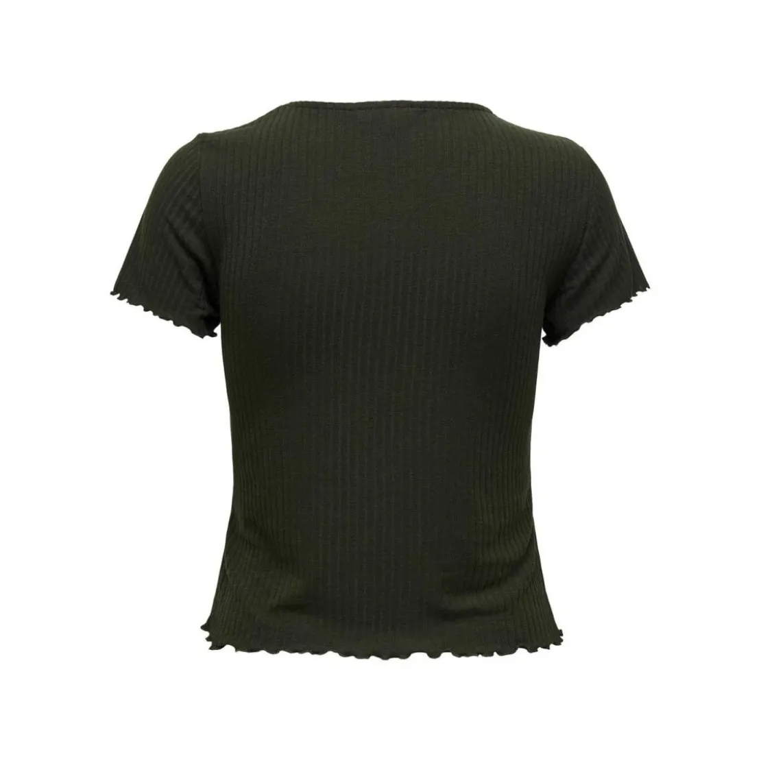 OnlyTop col rond manches courtes vert foncé Ivy