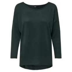 OnlyTop col rond manches longues gris moyen Hazel
