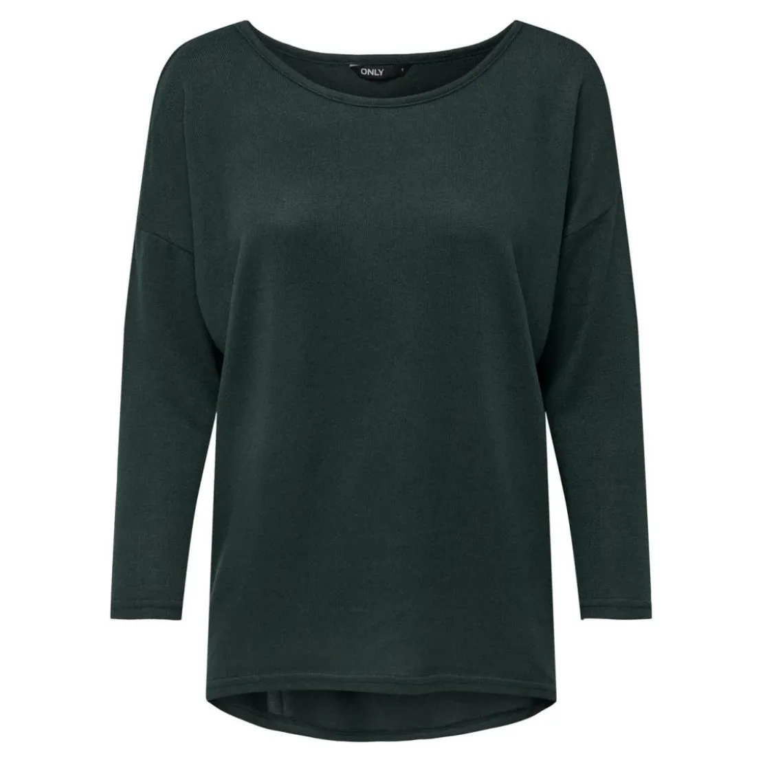 OnlyTop col rond manches longues gris moyen Hazel
