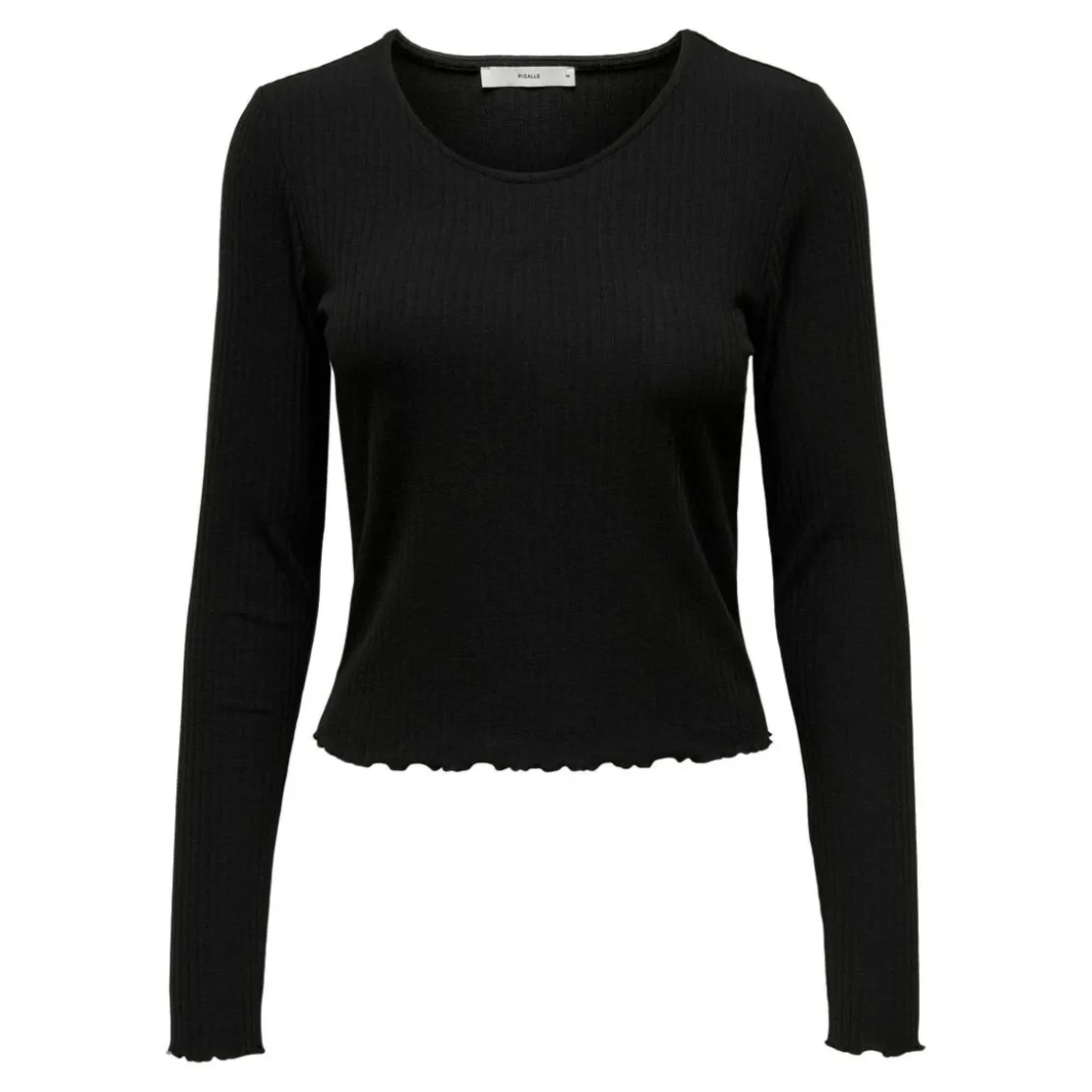OnlyTop Col rond Manches longues Volants noir Tess