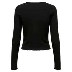 OnlyTop Col rond Manches longues Volants noir Tess