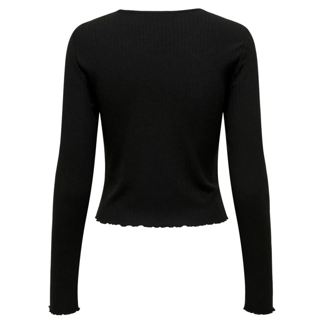 OnlyTop Col rond Manches longues Volants noir Tess