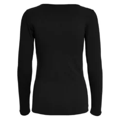 OnlyTop col rond manches longues noir en coton Gaia