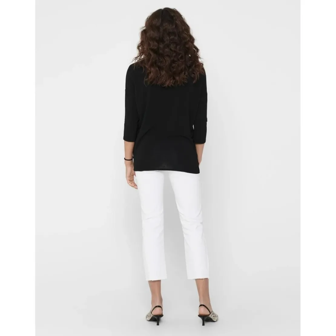 OnlyTop Col rond Manches 3/4 noir