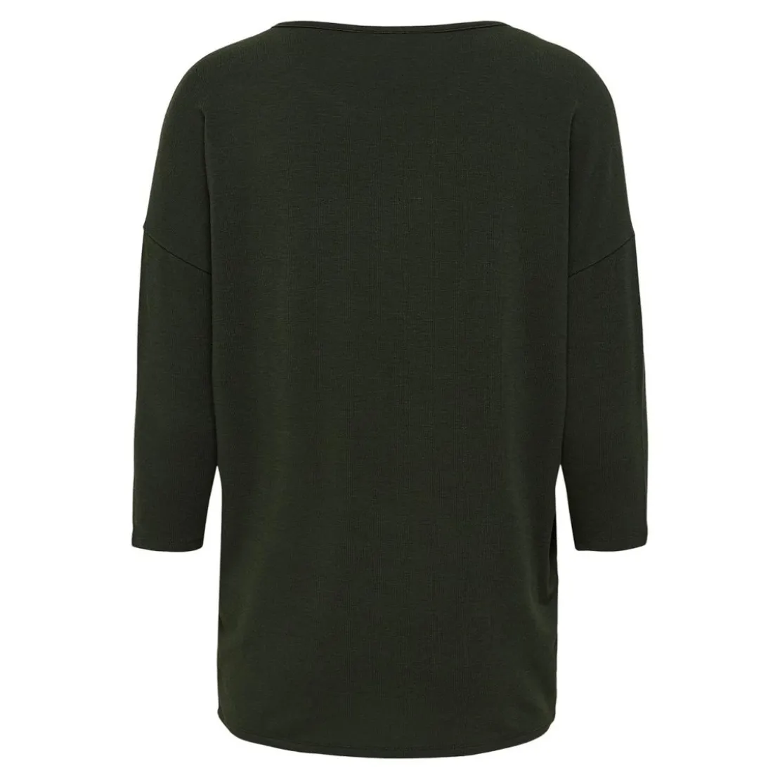 OnlyTop col rond manches 3/4 vert foncé Fleur