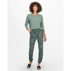 OnlyTop Col rond Manches 3/4 vert Sia